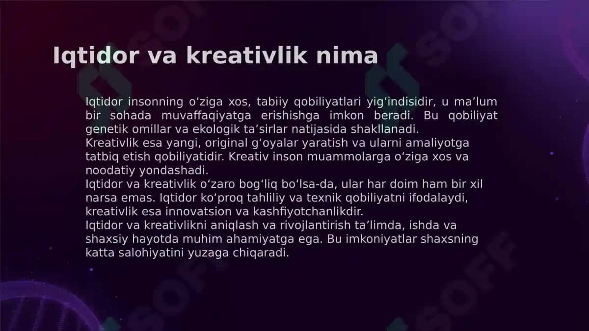 Iqtidor va Kreativlik Diagnostikasi 3