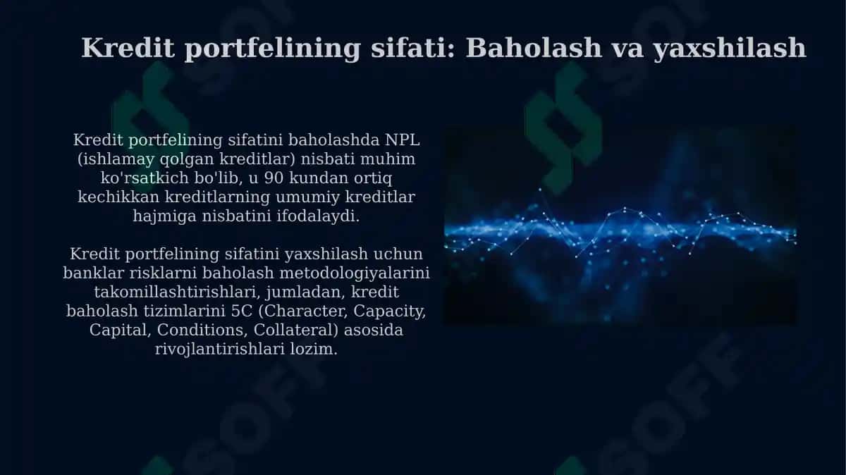 Банк активларининг сифати даражаси ва банк aktivlarining diversifikatsiyasi 7