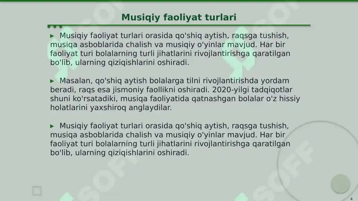 Maktabgacha kichik yoshdagi bolalarning musiqiy faoliyat mazmuni 4