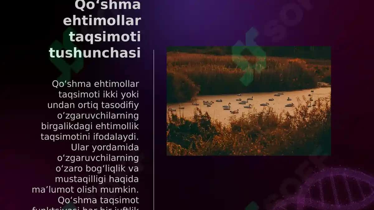 IKKI O’ZGARUVCHILIK TASODIFIY MIQDORLAR UCHUN EHTIMOLLAR TAQSIMOTI FUNKSIYASI 7
