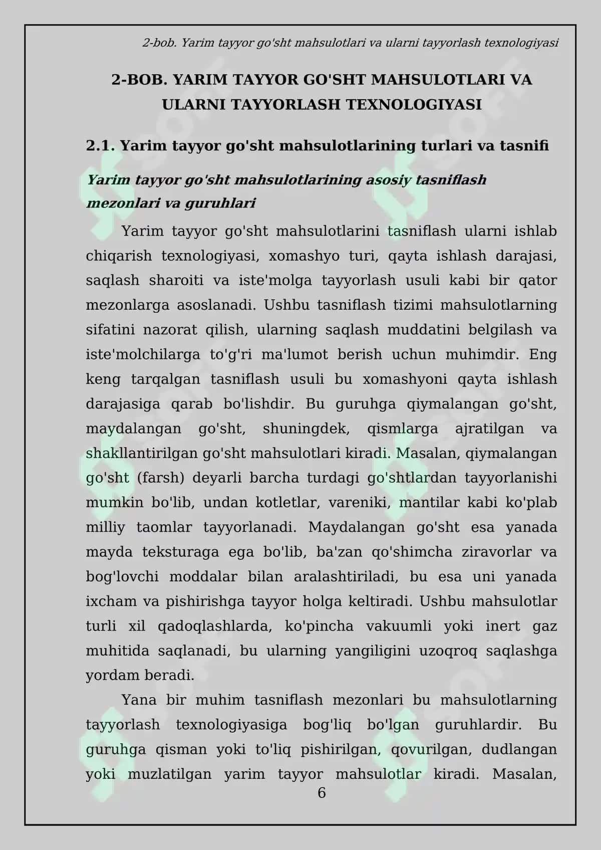 Go’sht va yarim tayyor mahsulotlar ulardan taom tayyorlash texnologiyasi 8