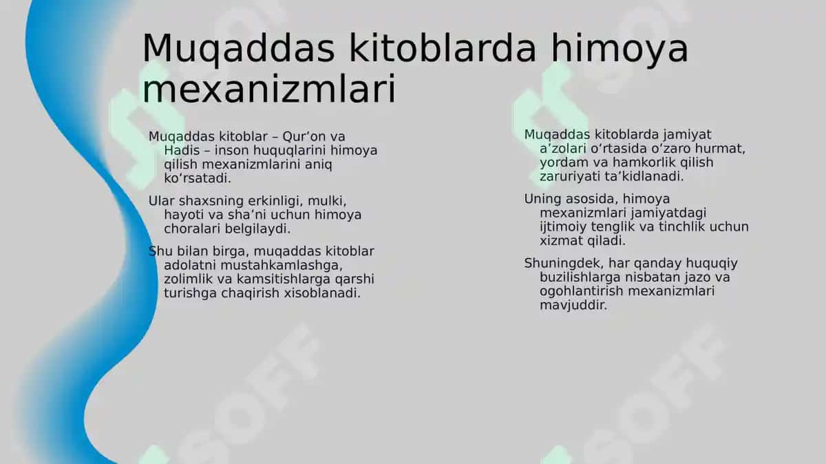 Islomda inson huquq va erkinliklarini taʼminlashning oʻziga xos jihatlari 7