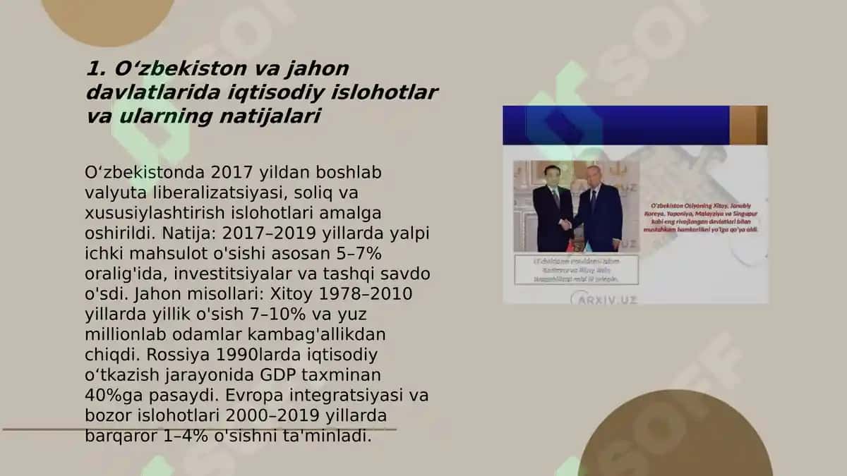 Oʻzbekiston va jahon davlatlari rivojlanishi 3