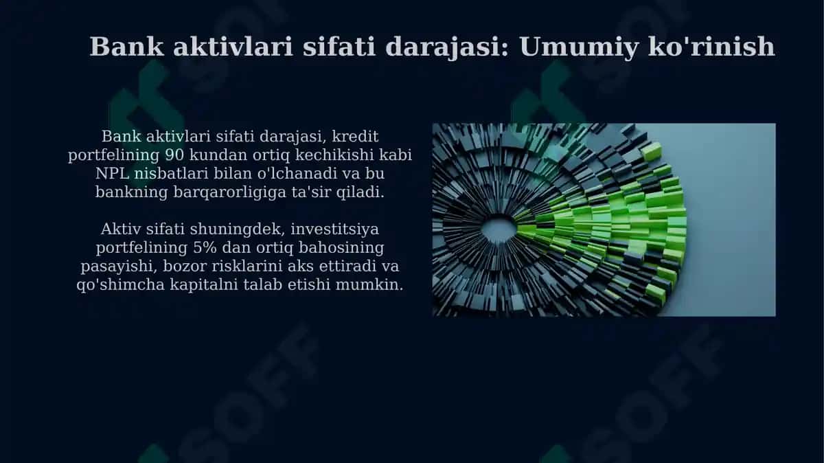 Банк активларининг сифати даражаси ва банк aktivlarining diversifikatsiyasi 3