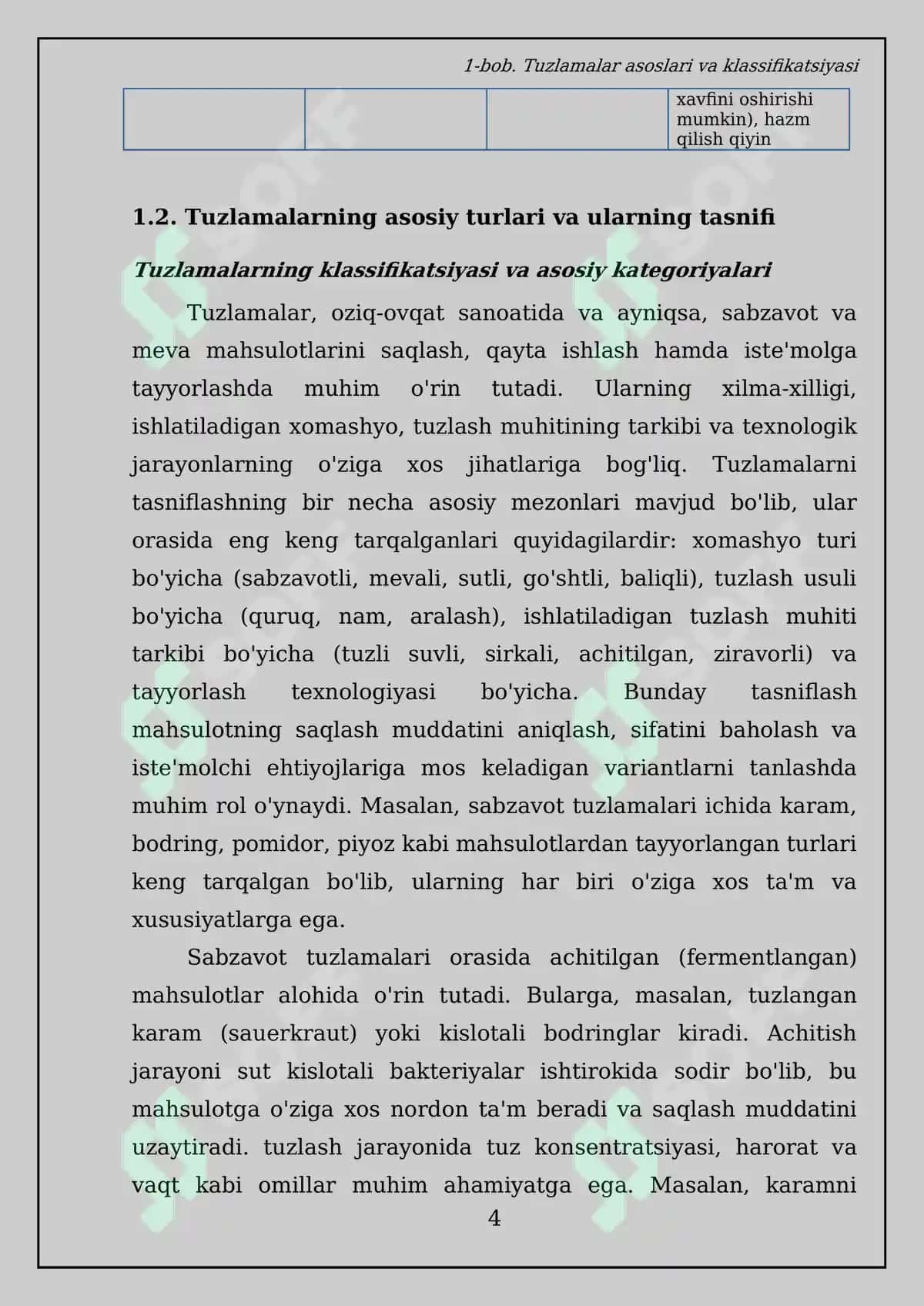 Tuzlamalar va uning turlari tayyorlash texnologiyasi bo'yicha Kurs ishi 6
