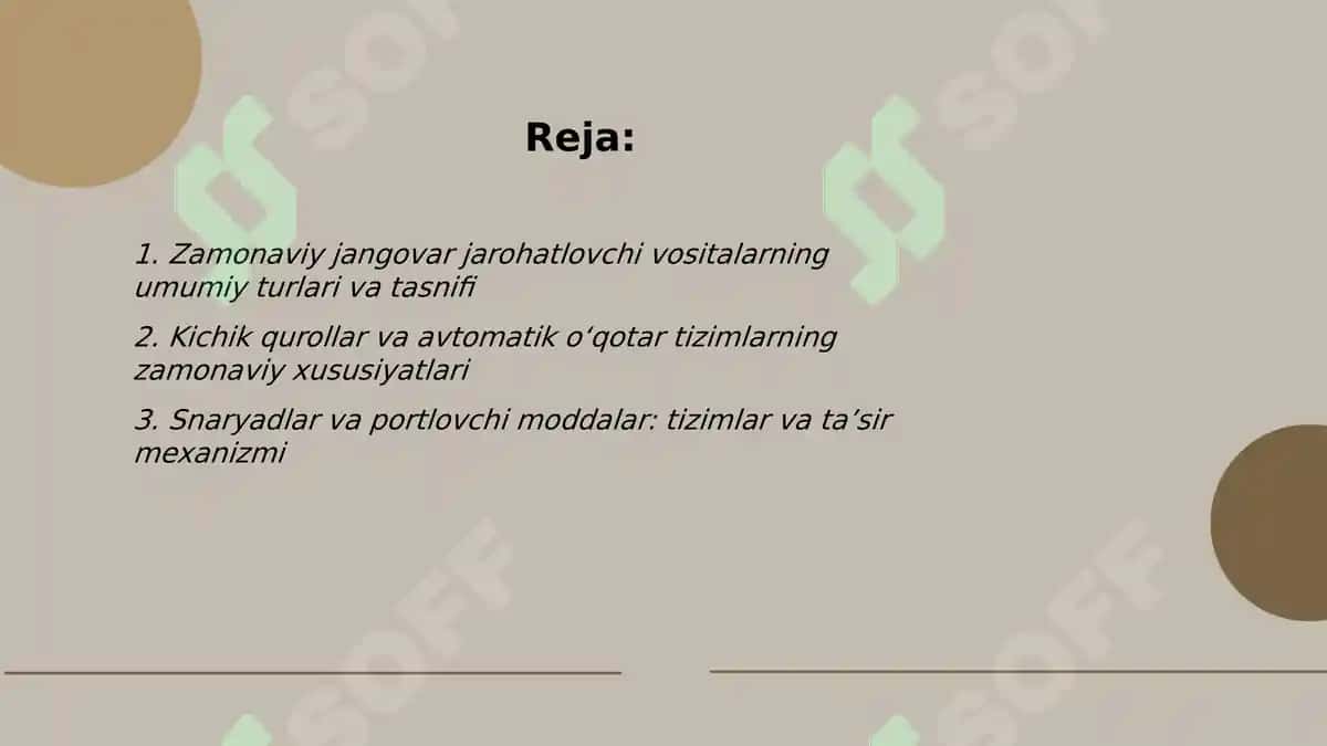 Hozirgi zamonaviy sharoitlarda qoʻllaniladigan jangovar jarohatlovchi vositalarning tavsifi 2