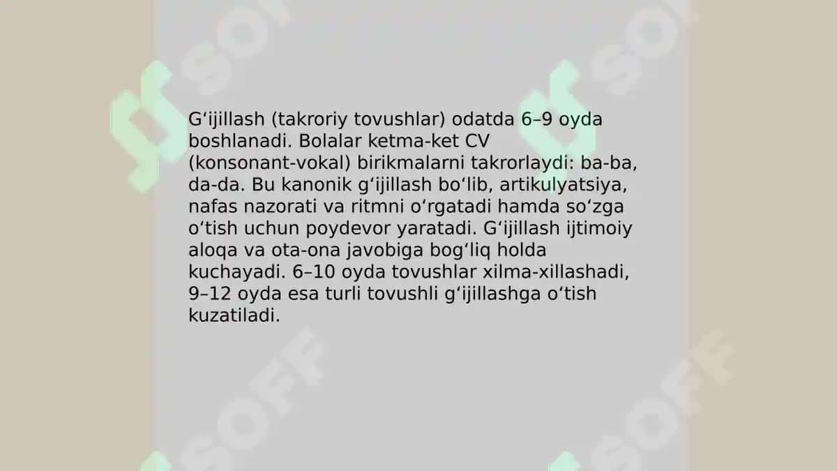 Godaklik davrida bolalar nutqida qanday o'zgarishlar sodir bo'ladi 4