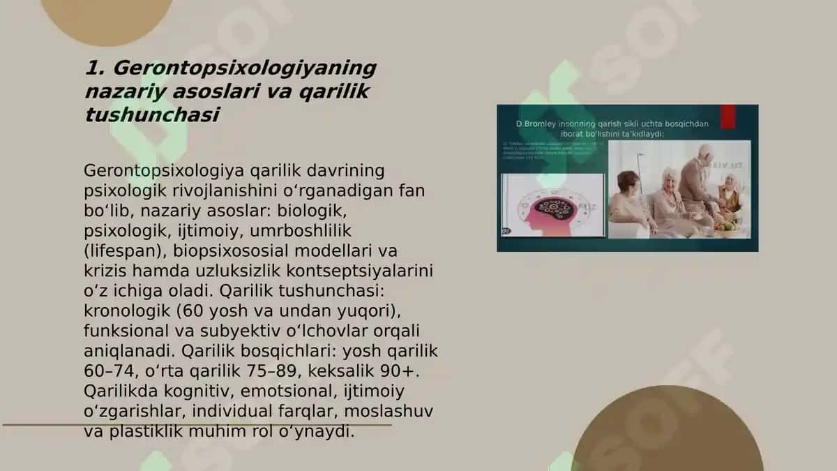 Gerontopsixologiya: qarilik davrining psixologik rivojlanish xususiyatlari 3