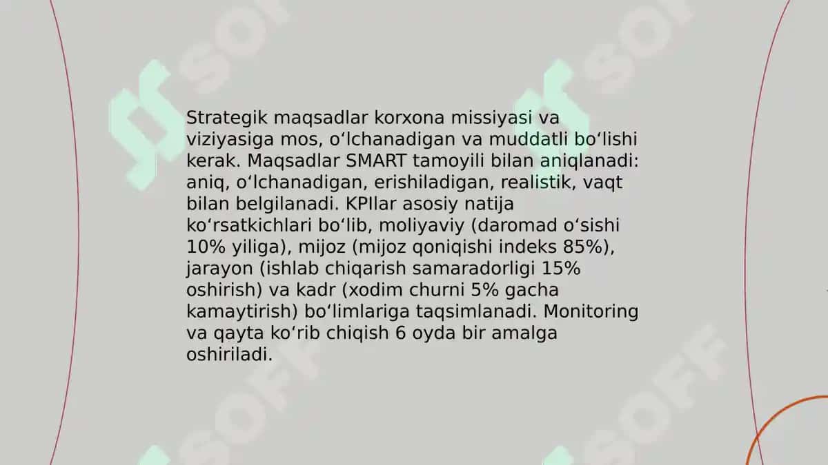 Soha korxonalarida strategik rejalashtirish 8