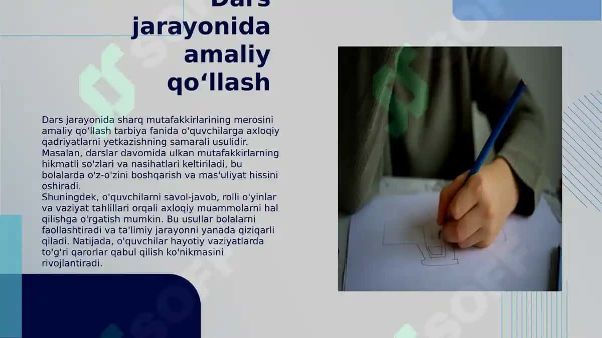 Boshlang'ich ta'lim fanlarini o'qitish jarayonida Sharq mutafakkirlari merosidan foydalanish (tarbiya fani darslari misolida) 7