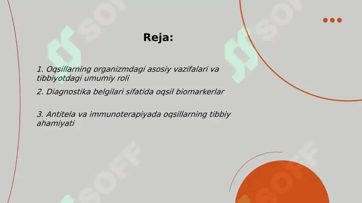 Oqsilarning tibbiyotdagi ahamiyati 2