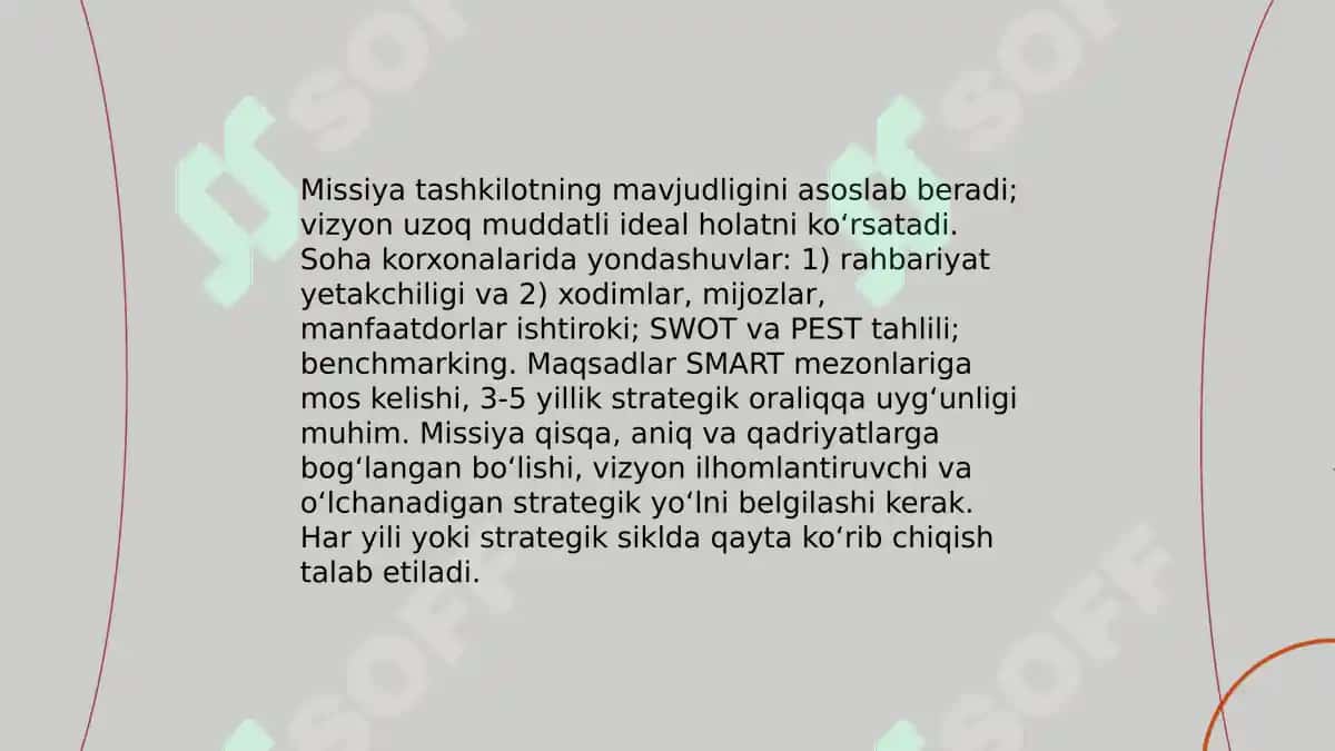 Soha korxonalarida strategik rejalashtirish 4