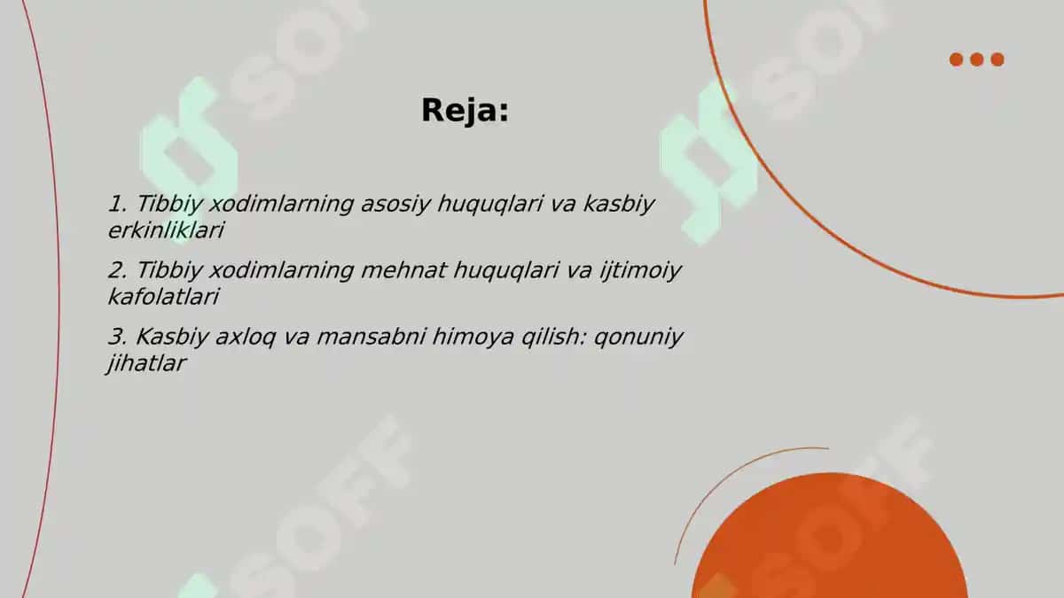 Tibbiy xodimlarning asosiy huquqlari va kasbiy erkinliklari 2