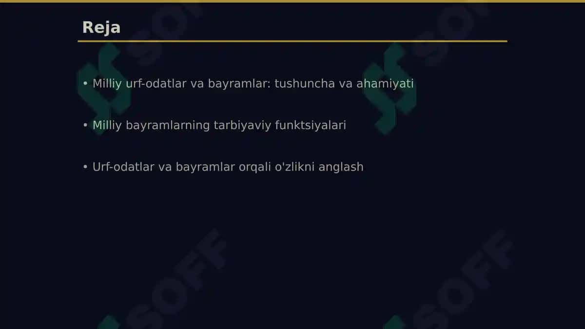 Milliy urf odatlar bayramlarning mazmun mohiyati va tarbiyaviy ahamiyati 2
