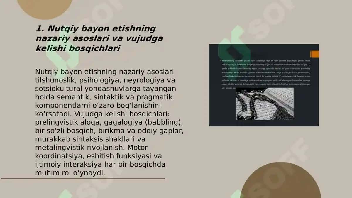 Nutqiy bayon etishning vujudga kelishi va tushunishli muammolari 3