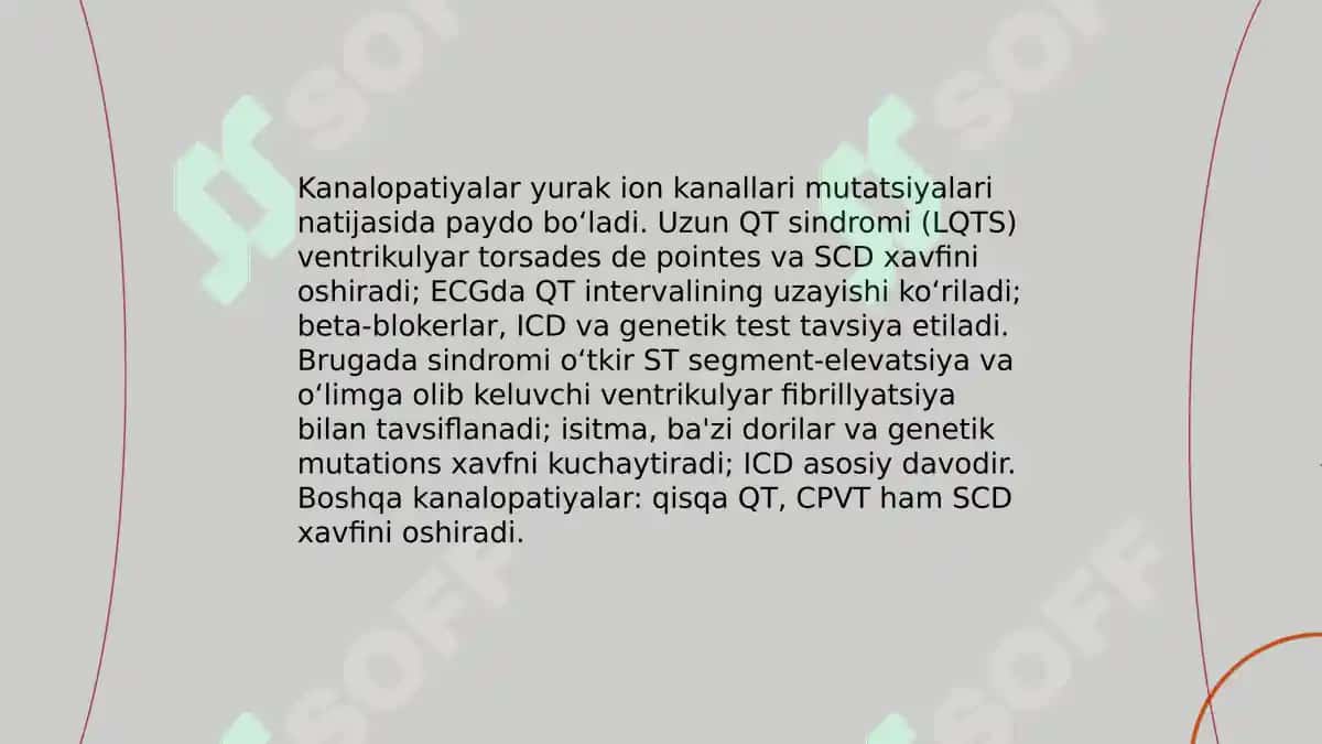 Tasodifiy yurakdan o'lim sindromi 8