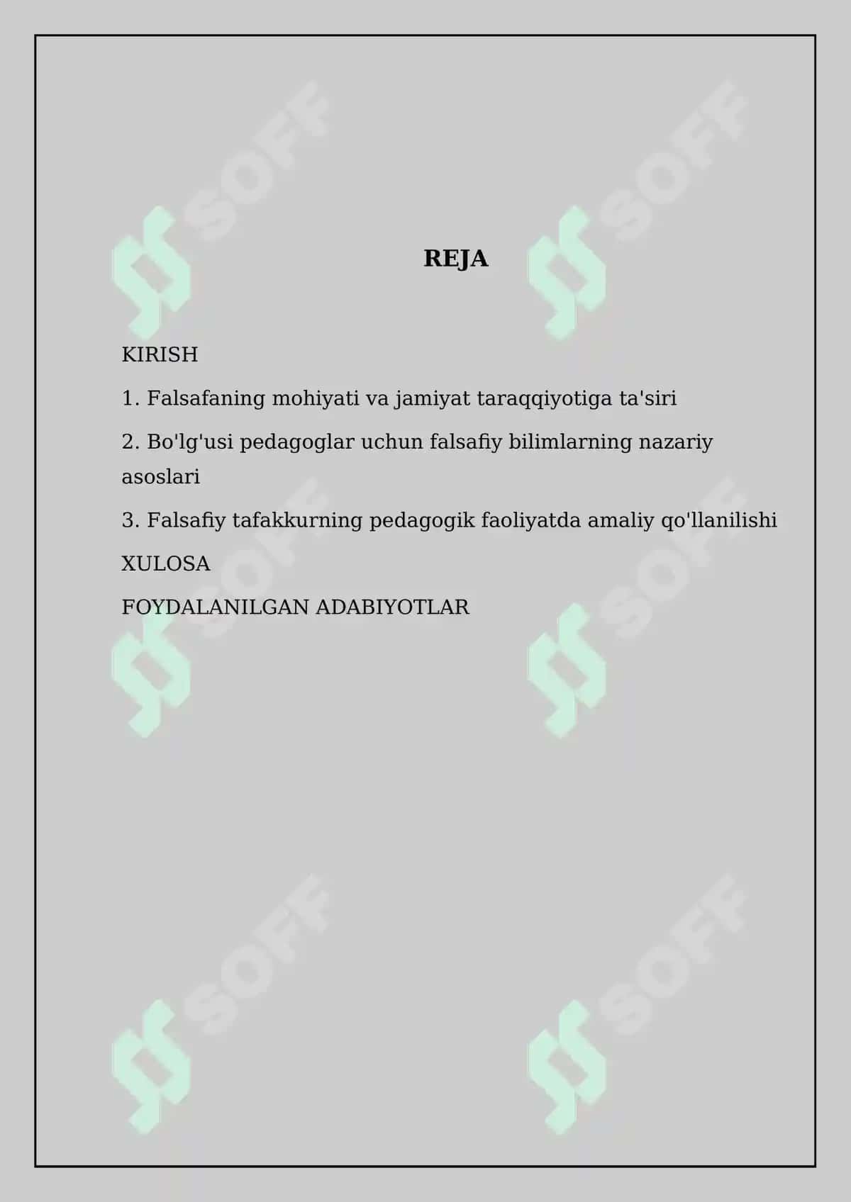 Falsafaning mohiyati va jamiyat taraqqiyotidagi o'rni. Bo'lg'usi pedagoglarda o'qitishning nazariy amaliy ahamiyati 2