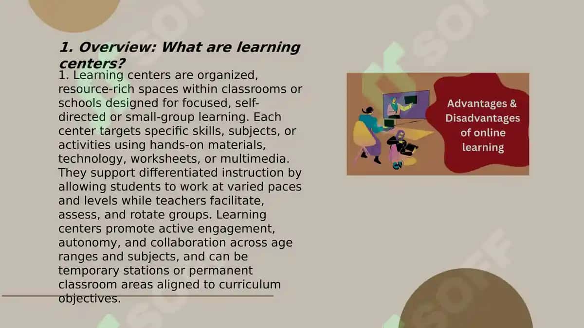Advantages and Disadvantages of Learning Centers Presentation 3