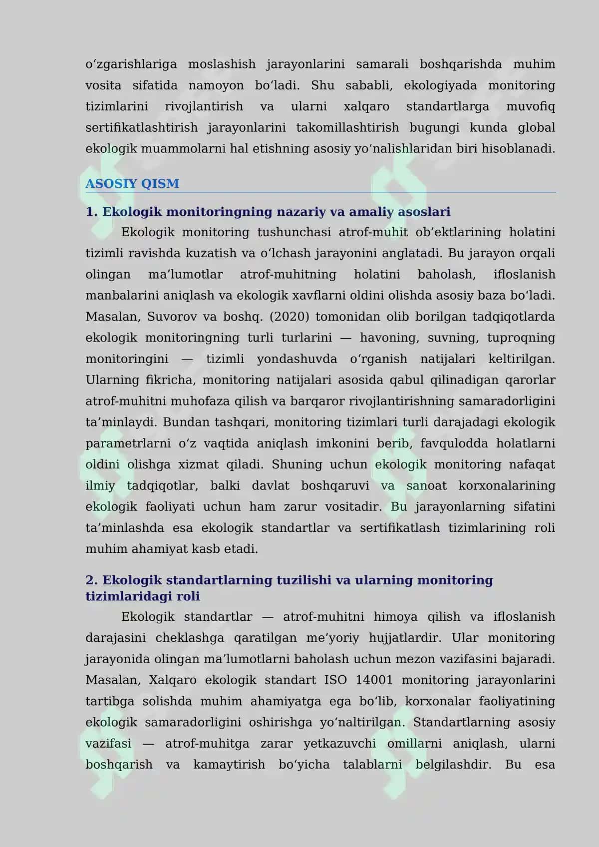 Ekologiyada monitoring tizimlari: ekologik standartlar va sertifikatlashning roli 3