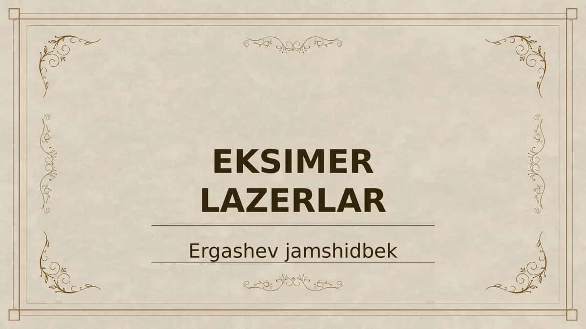 Eksimer Lazerlar 1