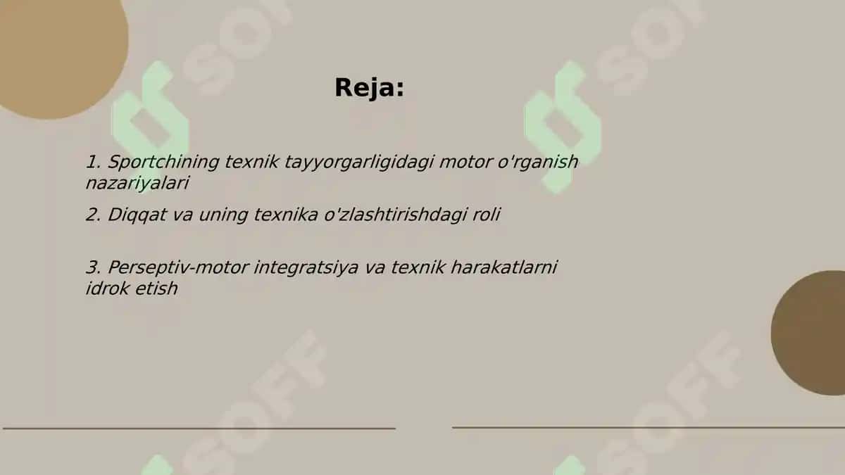 Sportchining texnik tayyorlashning psixologik asoslari 2