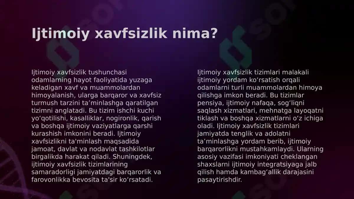 Inson taraqqiyotini ta’minlash va ijtimoiy xavfsizlik oʻrtasidagi bogʻliqlik masalalari 4