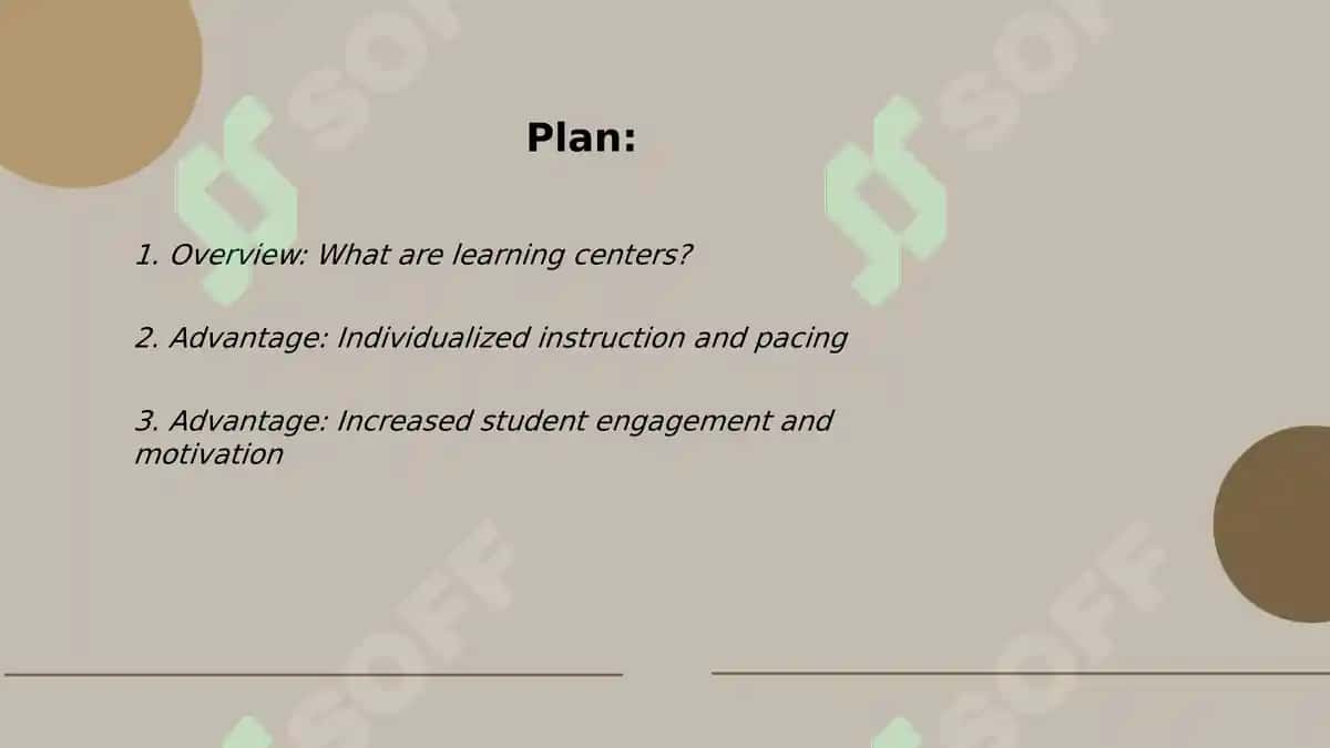 Advantages and Disadvantages of Learning Centers Presentation 2