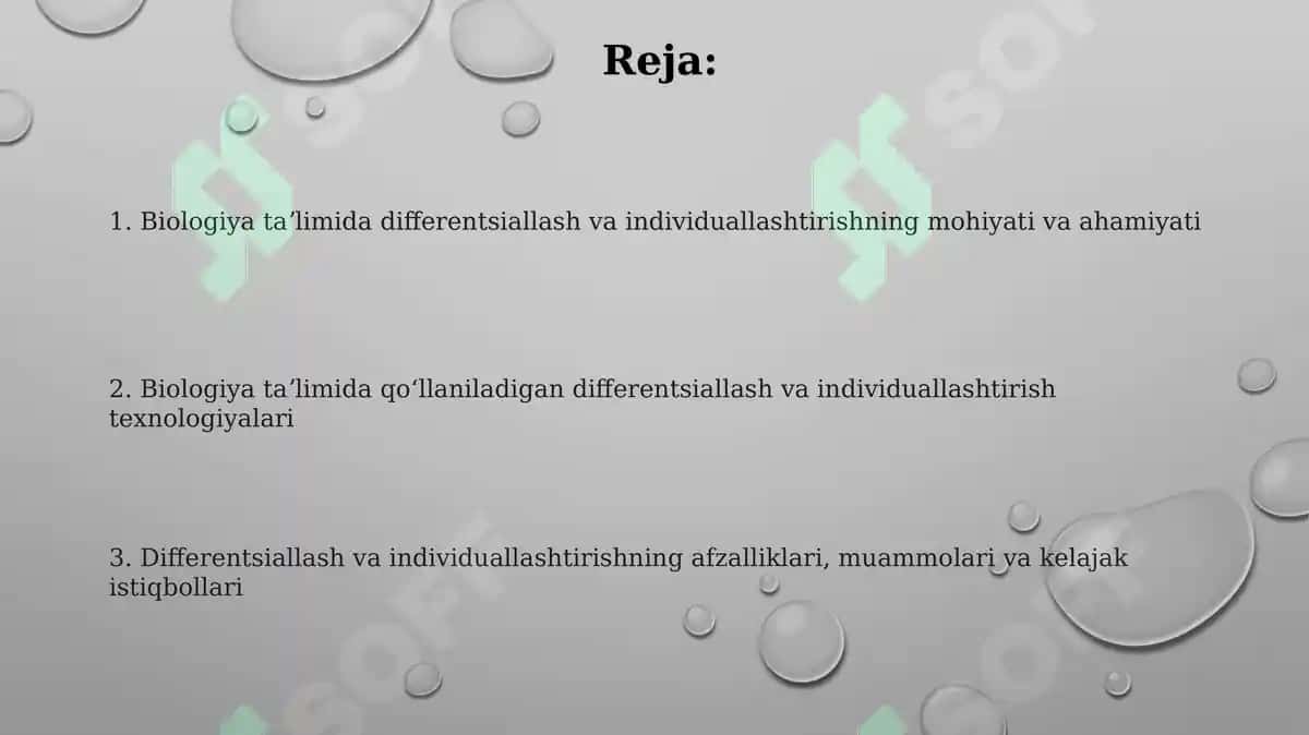 Biologiya taʼlimida differensiallashtirish va individuallashtirish texnologiyalari 2