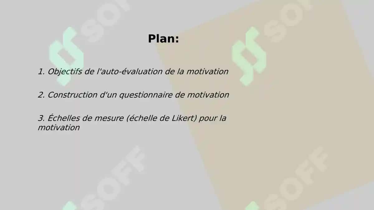 Auto-évaluation de la motivation : questionnaire et discussion 2