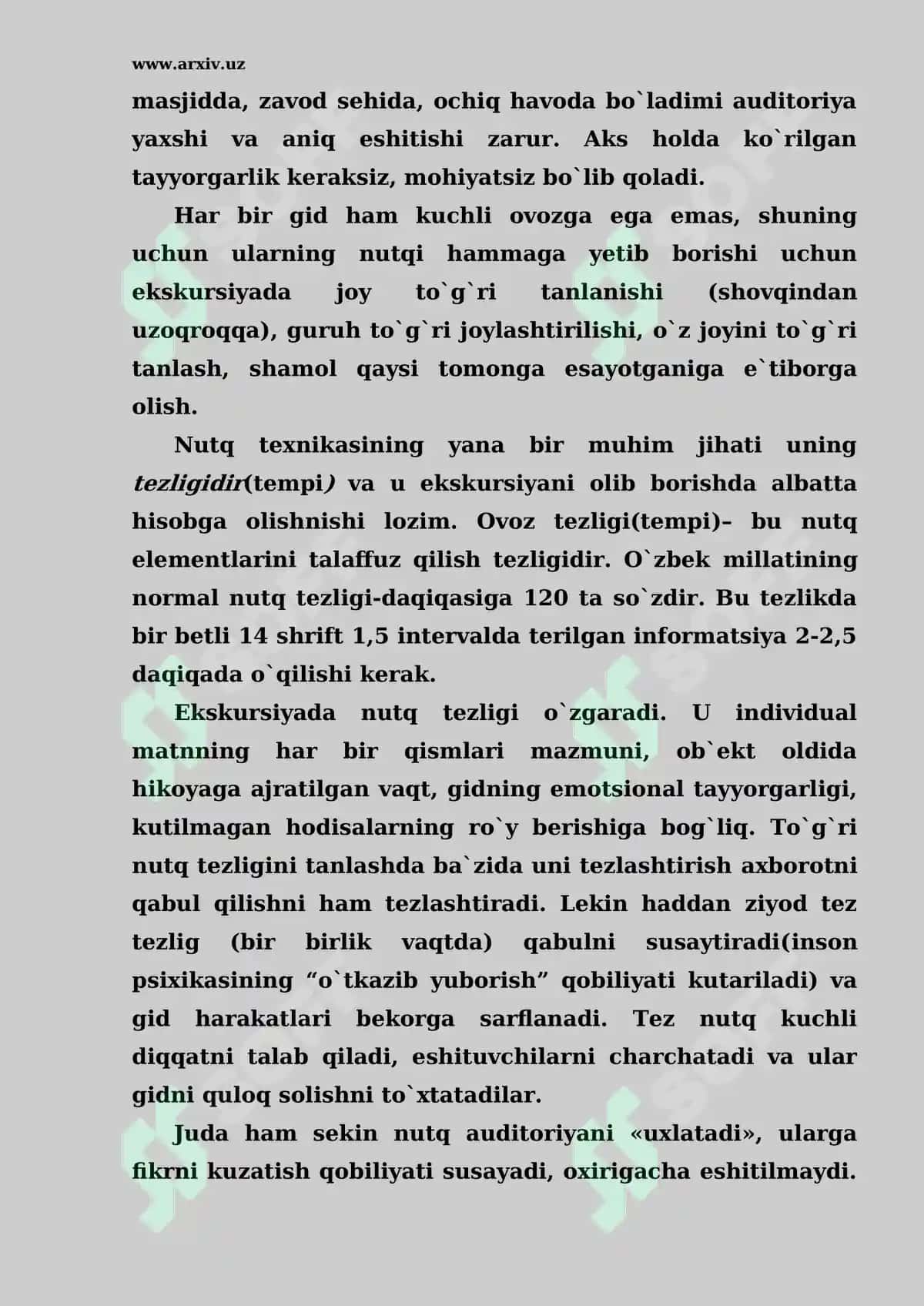 Gidning nutq madaniyati va unga qo’yilgan talablar 8