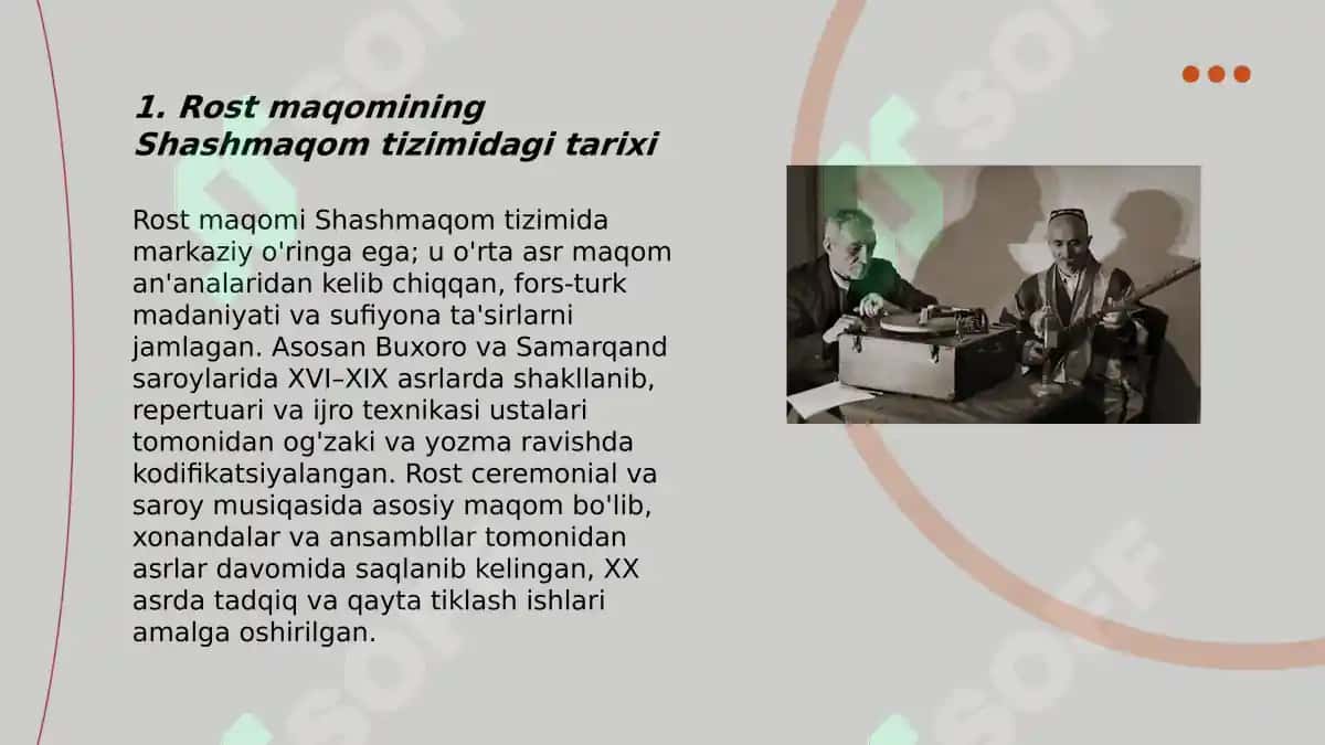 Shashmaqom. Rost Maqomi. 3