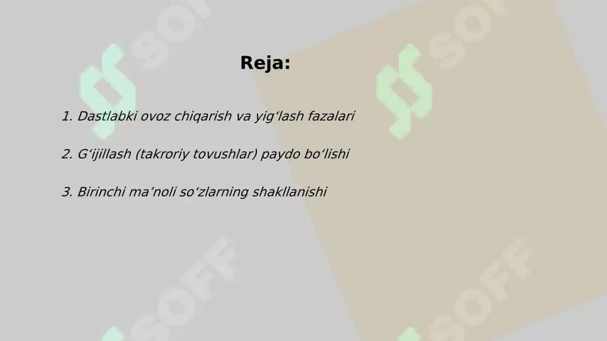 Godaklik davrida bolalar nutqida qanday o'zgarishlar sodir bo'ladi 2