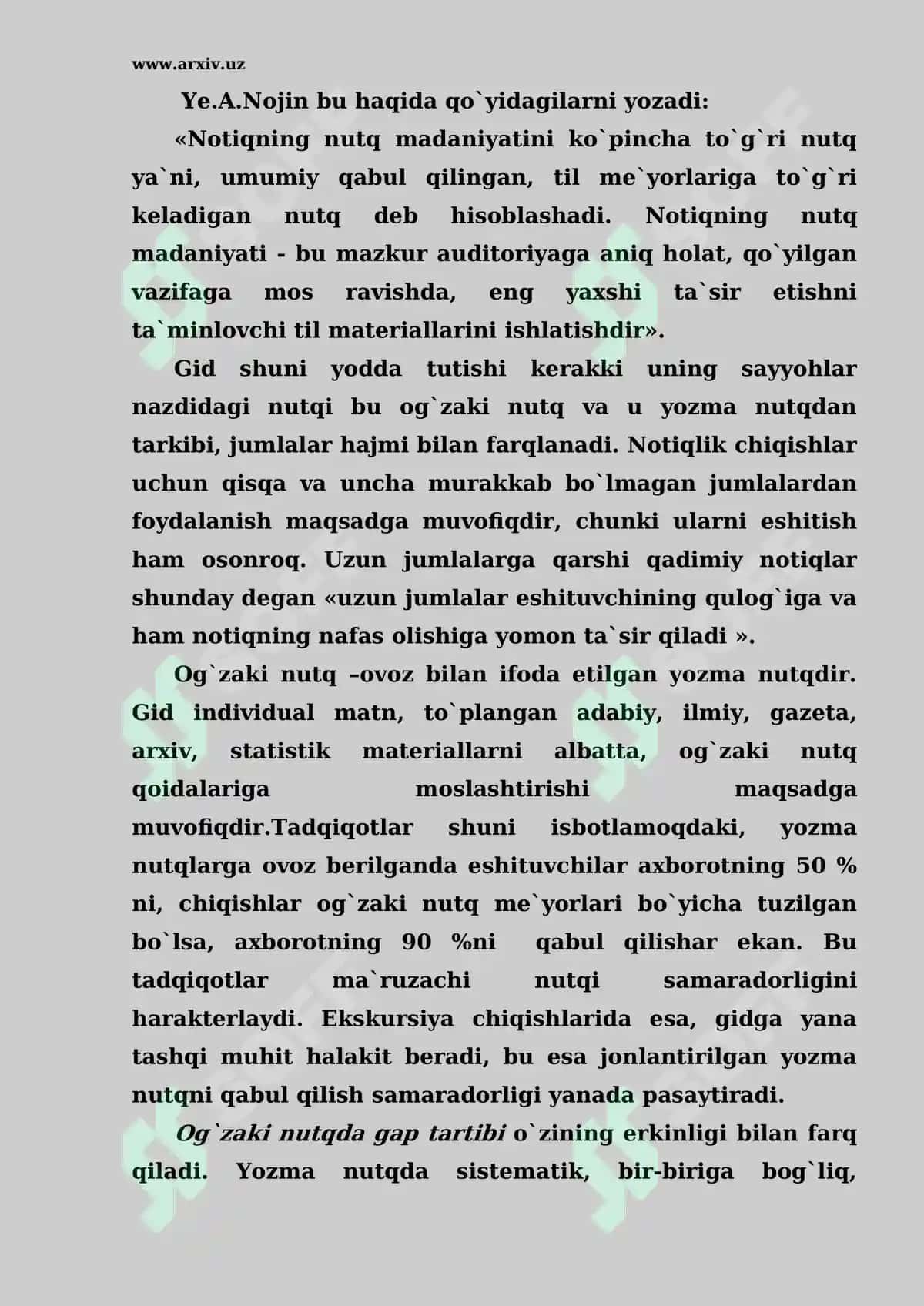 Gidning nutq madaniyati va unga qo’yilgan talablar 3