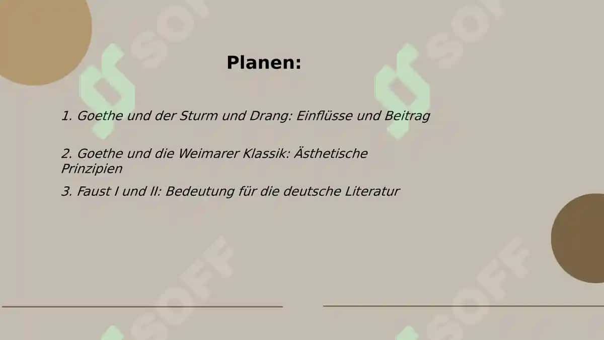 Der Beitrag von Johann Wolfgang von Goethe zur deutschen Literatur 2