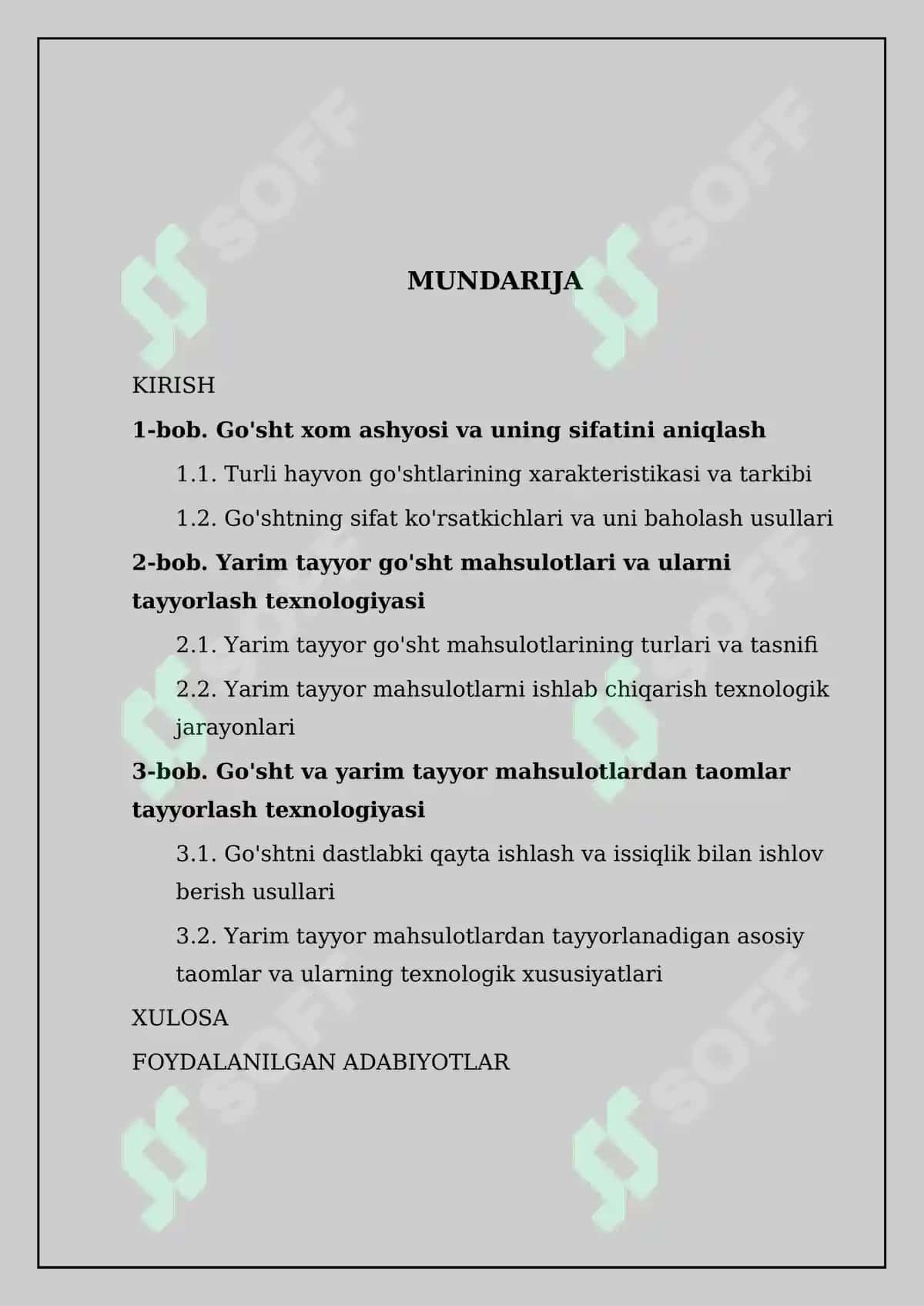 Go’sht va yarim tayyor mahsulotlar ulardan taom tayyorlash texnologiyasi 2