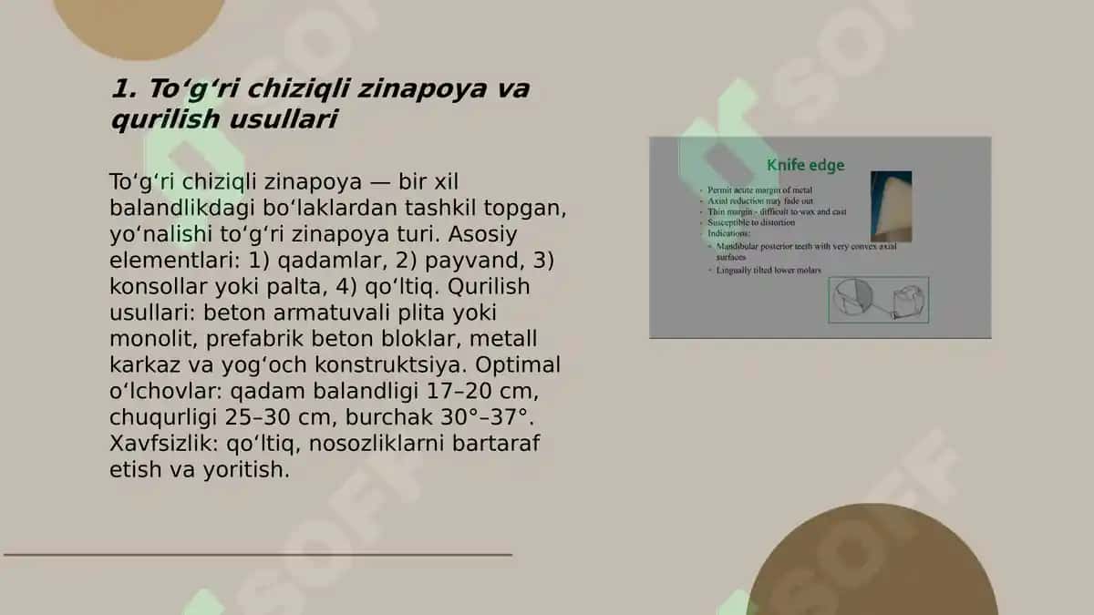 Zinapoya turlari va ularni hosil qilish uslublari 3
