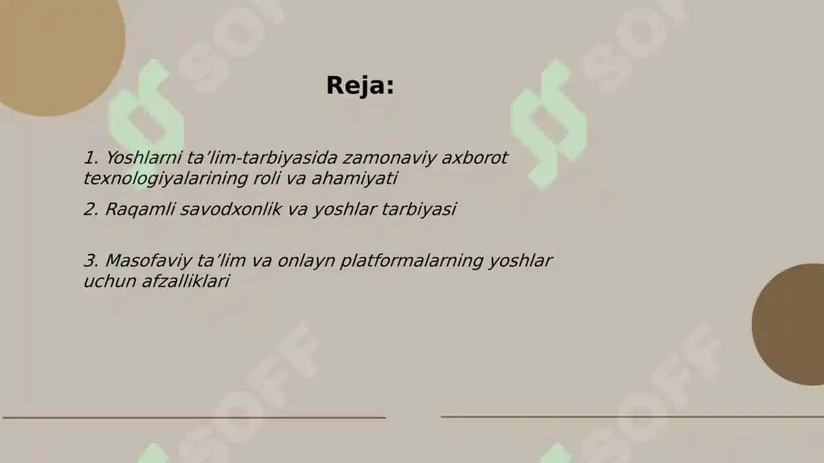 Yoshlarni taʼlim-tarbiyasida zamonaviy axborot texnologiyarining oʻrni va ahamiyati 2