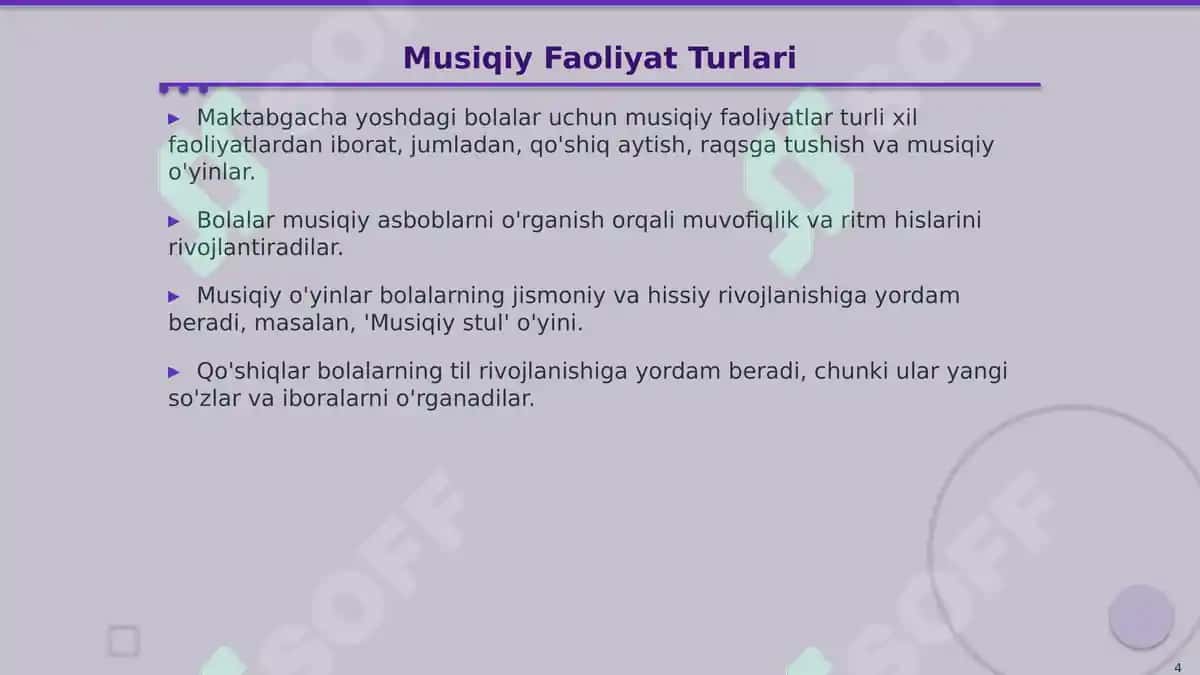 Maktabgacha Kichik Yoshdagi Bolalarning Musiqiy Faoliyati 4