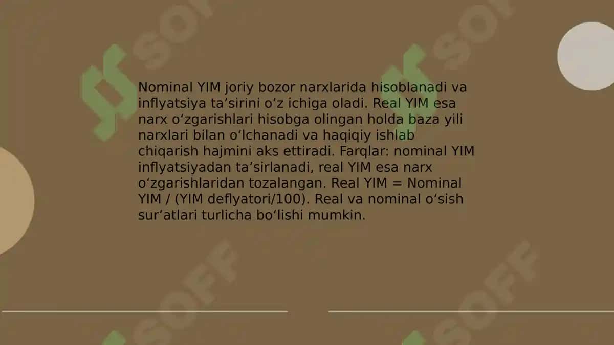Yalpi ichki mahsulot va uni hisoblash usullari 4