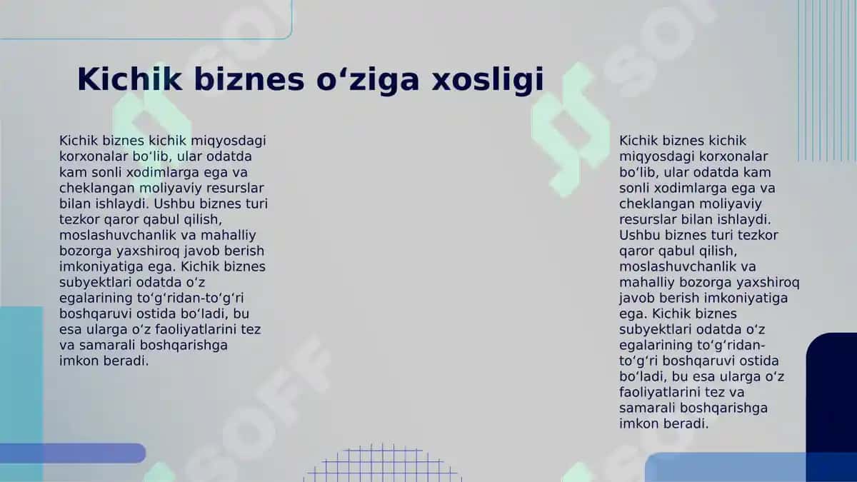 Kichik biznes va tadbirkorlik faoliyatini rivojlantirishning iqtisodiy va ijtimoiy xavfsizlikni ta'minlashdagi ahamiyati 5