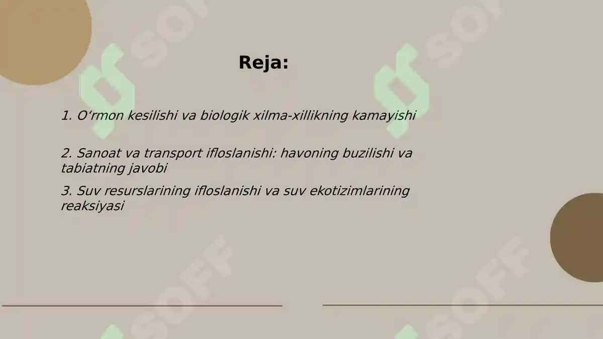 Inson faoliyatining tabiatga ta'siri va tabiatning javobi 2
