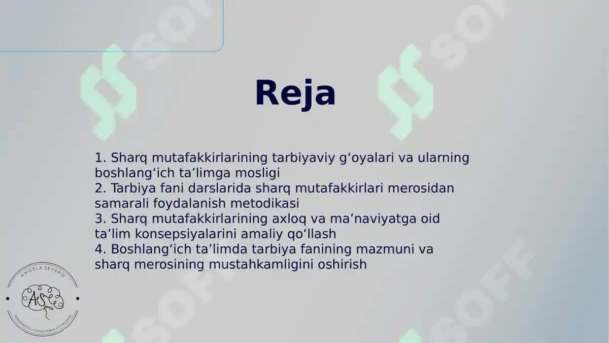 Boshlang'ich ta'lim fanlarini o'qitish jarayonida Sharq mutafakkirlari merosidan foydalanish (tarbiya fani darslari misolida) 2