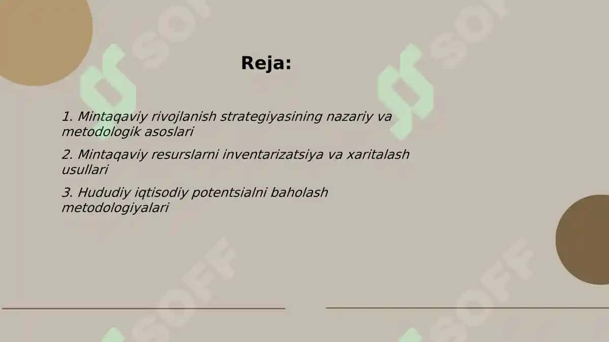 Mintaqaviy rivojlanishning strategiyasini ishlap chiqarish 2