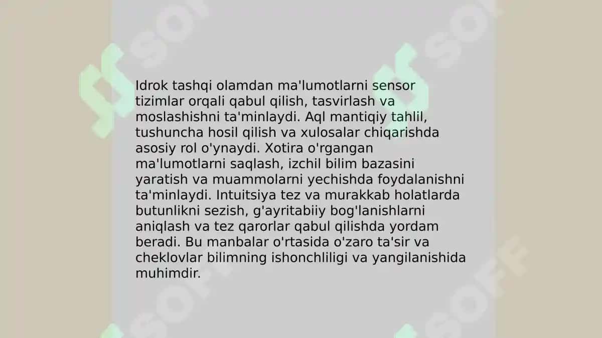 Bilish nazariyasi: asosiy muammolar va yoʻnalishlari 4