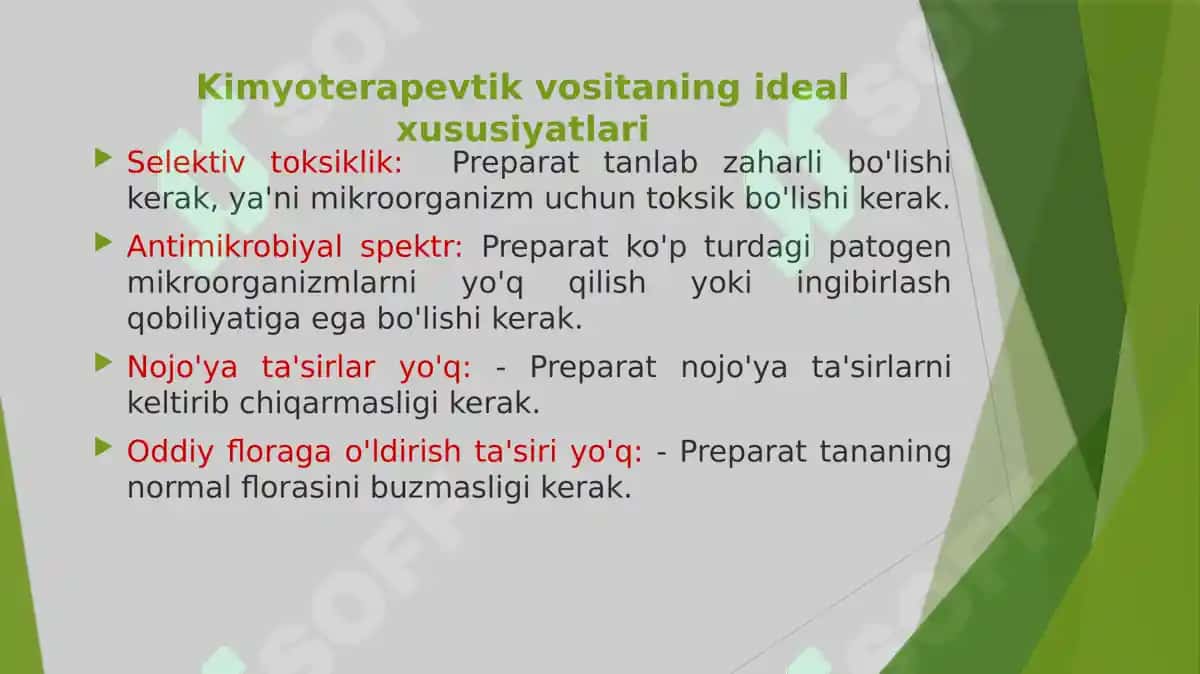 4-dars: Kimyoterapevtik preparatlar va antibiotiklar 7
