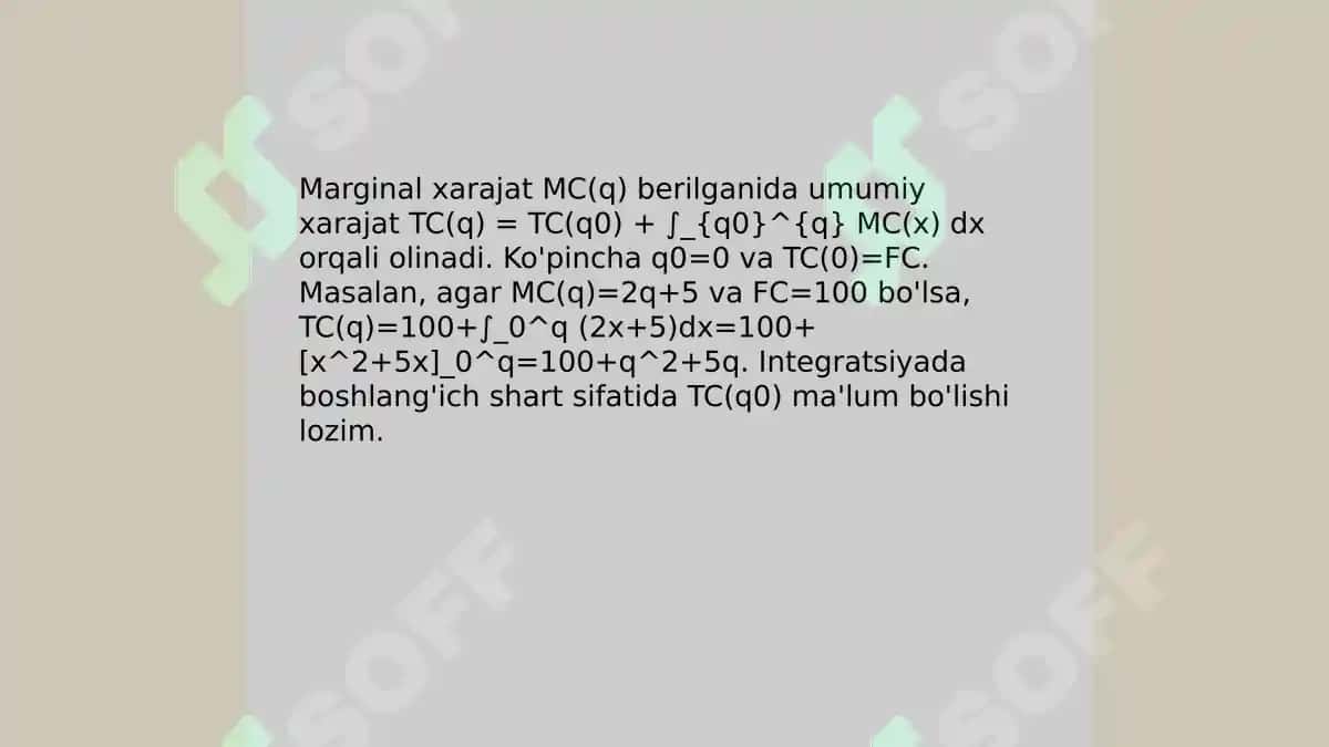 Integral usuli va uning moliyaviy tahlilda (iqtisodiyotda) qo'llanilishi 4