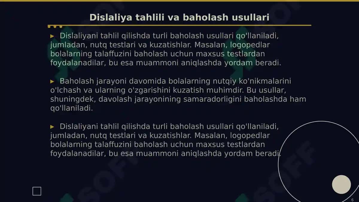 Dislaliyani o'rganish tarixi 6