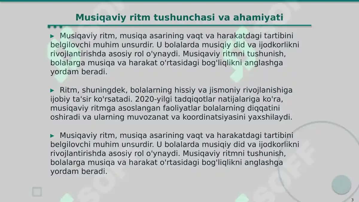 Bolalarni musiqaviy ritmik harakatlarga oʻrgatish 3