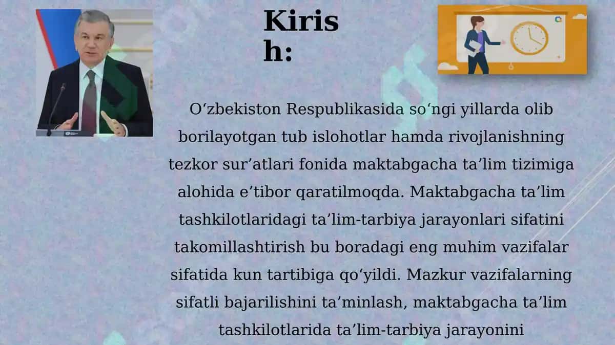 Maktabgacha ta’lim tashkilotlarida ta’lim-tarbiya jarayonini rejalashtirishda direktor o‘rinbosarining vazifalari (Loyihaviy Taqdimot) 4