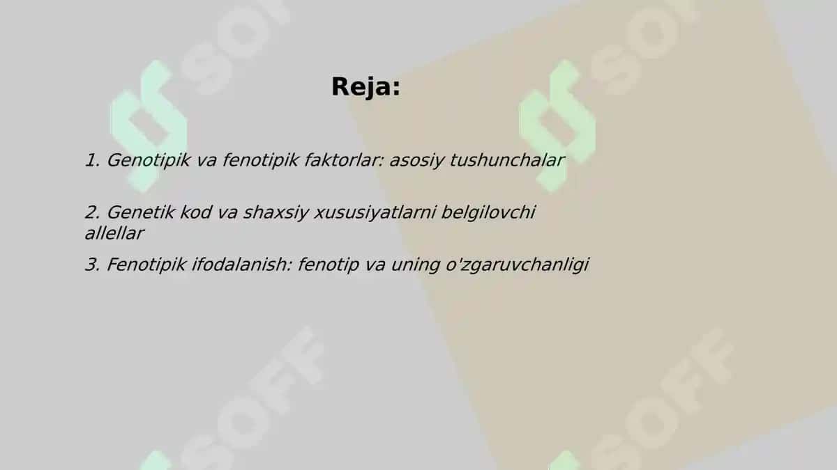 Shaxsni tasdiqlovchi genotipik va fenotipik faktorlar 2